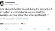 Man says women who dump cheating boyfriends aren't ready for marriage
