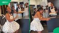 She went to buy pizza, but her Lekompo moves turned her into the main attraction