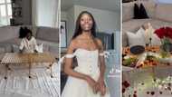 Mzansi woman treats her US man to lush romantic lounge picnic: TikTok video has people swooning