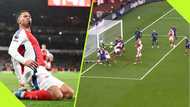 Arsenal star Saliba hilariously scores with his backside vs Man United, video