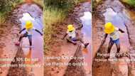 Parenting 101: Dad encouraging daughter through muddy adventure has peeps laughing out loud