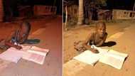 Snaps of young man completing school work under a street light has people feeling all types of ways