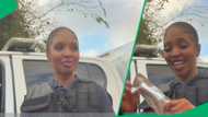 SAPS officer buys Temu chicken foot and tastes it on TikTok video