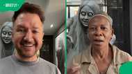 Malcolm Wentzel scares Sis Tembi with ghost filter, Mzansi cannot stop laughing