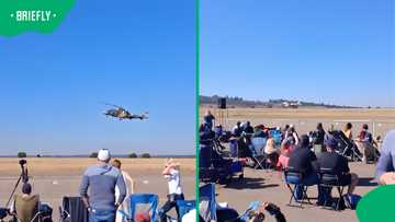 SA Air Force pilot wows crowd by flying Rooivalk helicopter backwards at airshow