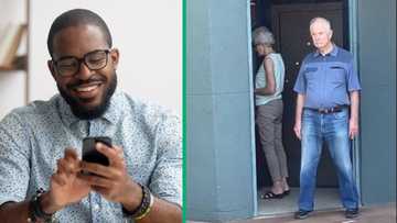 Protective husband stands guard as wife withdraws money from ATM in funny TikTok video, SA reacts with jokes