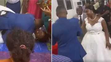 Groom whines his waist on bride in bedroom romance at their wedding reception; video causes stir