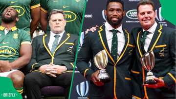 Moment Rugby legends Rassie Erasmus, Siya Kolisi surprised students who forgot to clean up, Video