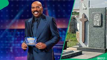 "He doesn't even know": Steve Harvey's face spotted on tombstone in Hammanskraal, SA amused