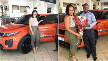Phindile Gwala shows off the new “beast” sleeping in her garage