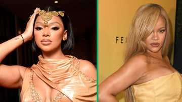 Mihlali shares stunning picture with Rihanna at new Fenty Beauty product launch