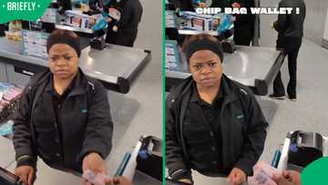 “She's too confused": Checkers cashier baffled after ‘chip bag wallet’ prank, leaving SA in stitches