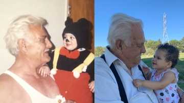Lady Stuns with Photos of Herself, Daughter with Her Great-Grandpa