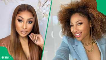 Enhle Mbali flaunts her toned body in post about her gym progress, fans think it's a thirst trap