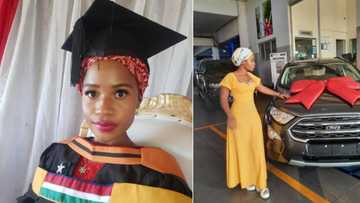 Halala: Woman graduates & buys her 1st car all in the same week, SA impressed