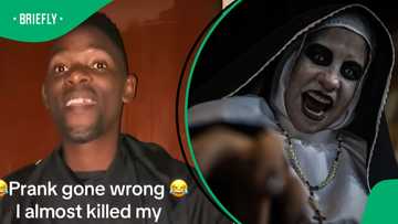 TikTok prank goes wrong as woman collapses after shocking encounter with 'The Nun' mask in video