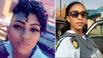 Gorgeous SAPS officer shows side-by-side pictures, off duty vs on duty: Mzansi goes wild for woman in uniform