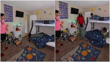 Kids jump down from beds, quickly obey their father after talking back to mum, funny video stirs reactions
