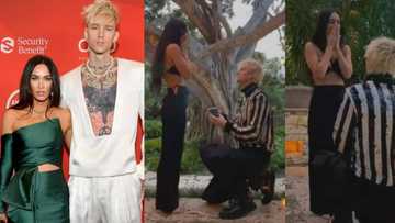 Machine Gun Kelly proposes to girlfriend Megan Fox, shows off massive diamond and emerald ring