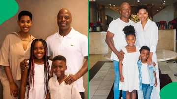 "Top tier fathering": Kabelo Mabalane prays with his 2 kids at Rhema Church in video, fans moved