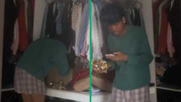 TikTok video of teen caught stealing red-handed by mom who hid snacks from him, Mzansi amused by kid' reaction