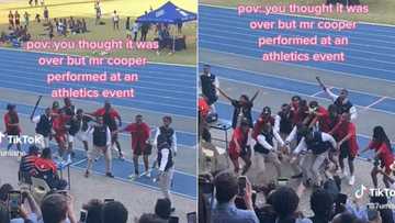 Curro Highschool TikTok sensation Mr Cooper hyped up at athletics event in 2nd viral video of school chanting his name