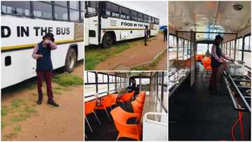 Young man converts luxurious bus into restaurant, photos go viral