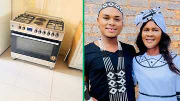 Unemployed son uses savings to tile mom's house and buy stove, Mzansi proud: "Well done"