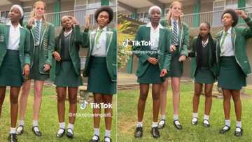 Uncle Waffles' dance challenge attempted by 4 KZN schoolgirls, viral TikTok of amapiano moves have SA applauding