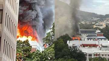 Fire engulfs Parliament buildings in Cape Town, firefighters battle inferno