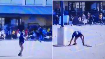 Video of cop slamming against pole draws hilarious reactions, Mzansi can't deal