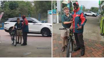 Social media unhappy with 'white boy' gifting petrol attendant bicycle