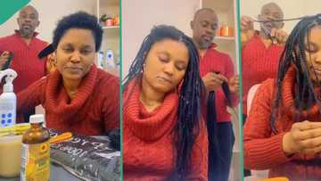 "They Charge R3k": Canada-based man braids wife's hair himself due to high cost of salon visit