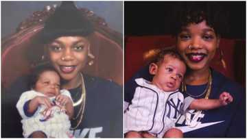 Daughter recreates mother's photo decades later, internet applauds