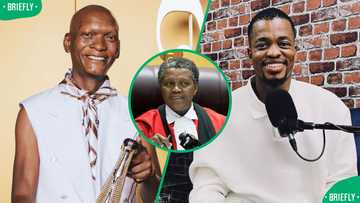 Warren Masemola stars in Mpho Popps’ skit recreating the Senzo Meyiwa trial
