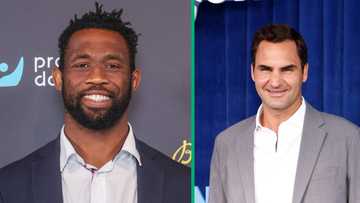 Siya Kolisi and his family dine with tennis champion Roger Federer, SA reacts: "Siya is winning"