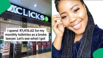 Mzansi reacts to young lawyer spending R1.5k on skincare products at Clicks