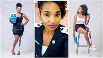 Beautiful lady with 1 artificial leg gets scholarship into UK university