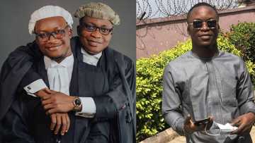 Young man celebrates becoming lawyer with his father who is also a lawyer