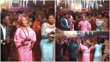 Groom's mum leads people in dance at reception, many follow her moves in video