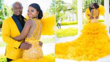 Vision in yellow: Couple wows Mzansi with 'sunshine' wedding and radiant pics