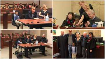 5-Year-Old boy invites all his kindergarten classmates to the courtroom to celebrate his adoption