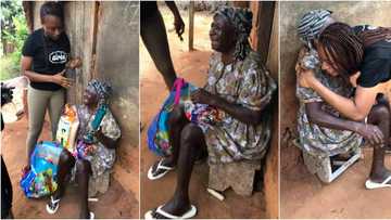 Little things: Kind lady gives blind woman and hubby new lamp, rice, other food items