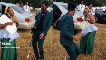 Polygamous man and 1st wife turning up at event, TikTok of them dancing delights people