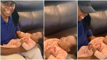 Davido’s father gushes over granddaughter after meeting her for the first time