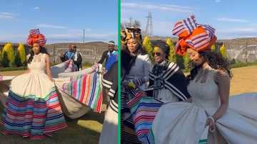 Beautiful Xhosa bride wows Mzansi with modernised traditional wedding dress