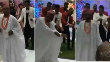 Groom’s father “scatters” dance floor with swag and amazing dance steps, sends guest screaming in cute video