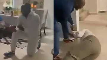 Lady breaks down on the floor in video as boyfriend proposes to her