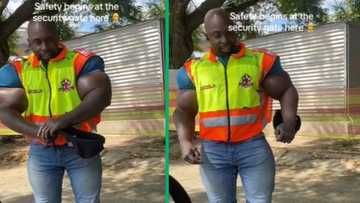 TikTok video of buff security guard flexing for woman leaves South African viewers in stitches