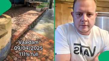 "River on my stoep": Overflowing Vaal dam reaches man's doorstep, Mzansi amazed and concerned